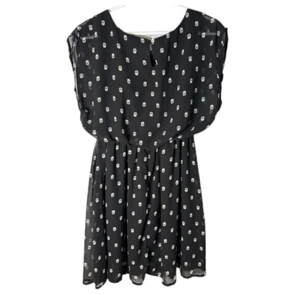 Fun & Flirt black and white skull print sleeveless dress size L - Picture 2 of 4